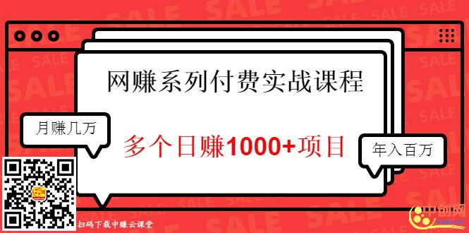 网赚系列付费实战课程：多个日赚1000+项目，全是干货！