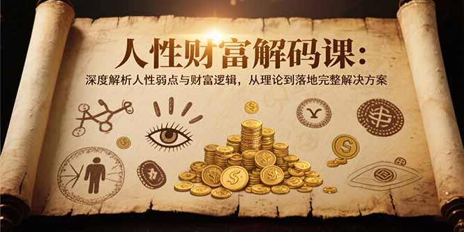 人性财富解码课6.0：深度解析人性弱点与财富逻辑，理论到落地完整解决方案