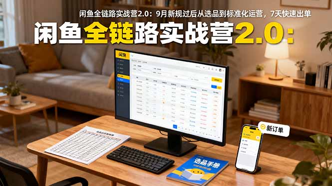 闲鱼全链路实战营2.0:9月新规过后从选品到标准化运营,7天快速出单