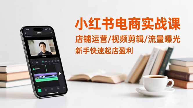 小红书电商实战课:店铺运营/视频剪辑/流量曝光,新手快速起店盈利