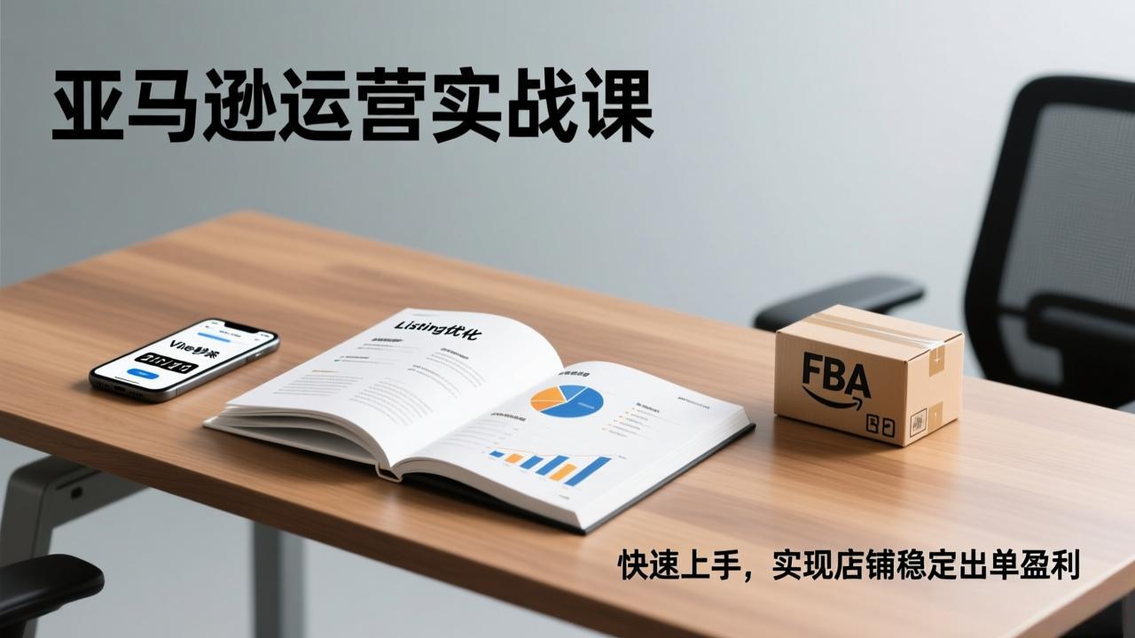 亚马逊运营实战课,Listing优化、Vine秒杀、FBA发货,快速上手,实现店铺稳定出单盈利