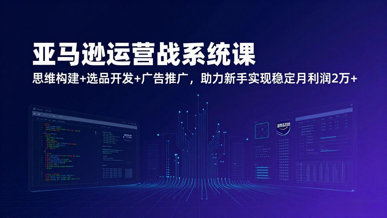 亚马逊运营实战系统课，思维构建+选品开发+广告推广，助力新手实现稳定月利润2万+（更新）