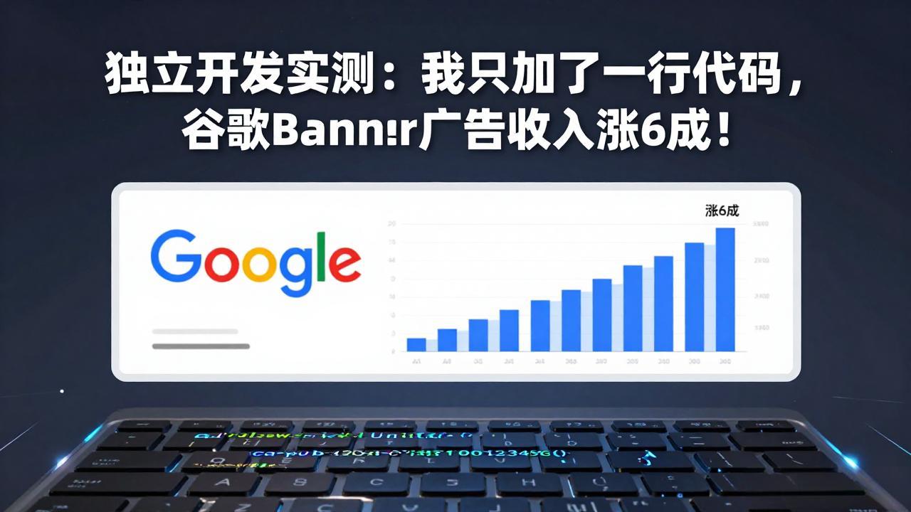 付费文章:独立开发实测:我只加了一行代码,谷歌Banner广告收入涨6成!