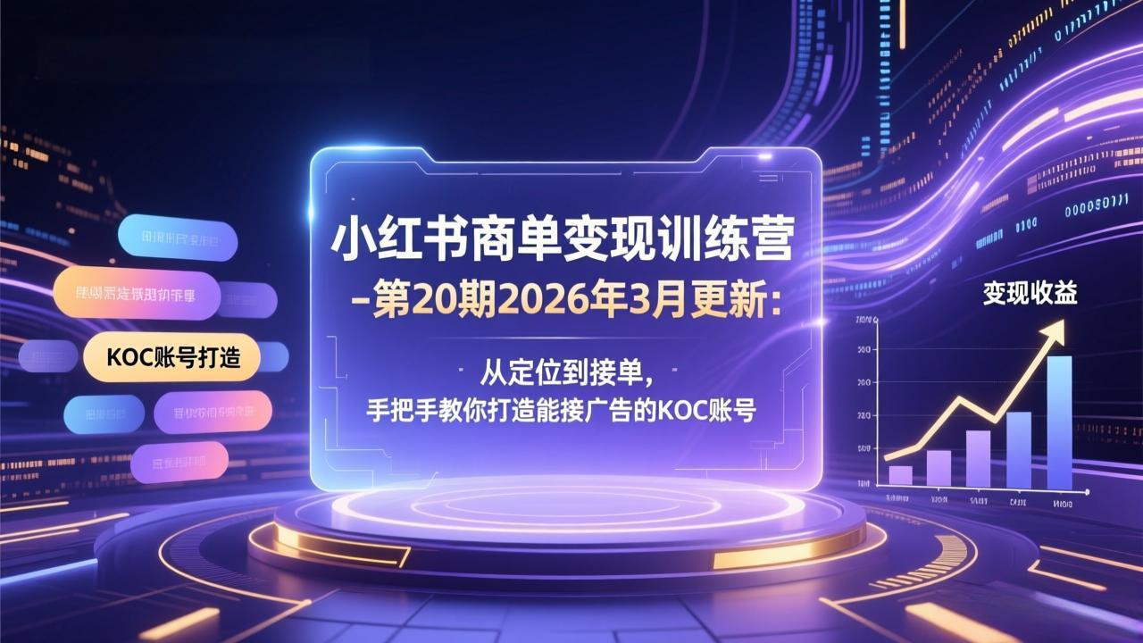 26年3月更新：从定位到接单，手把手教你打造能接广告的KOC账号