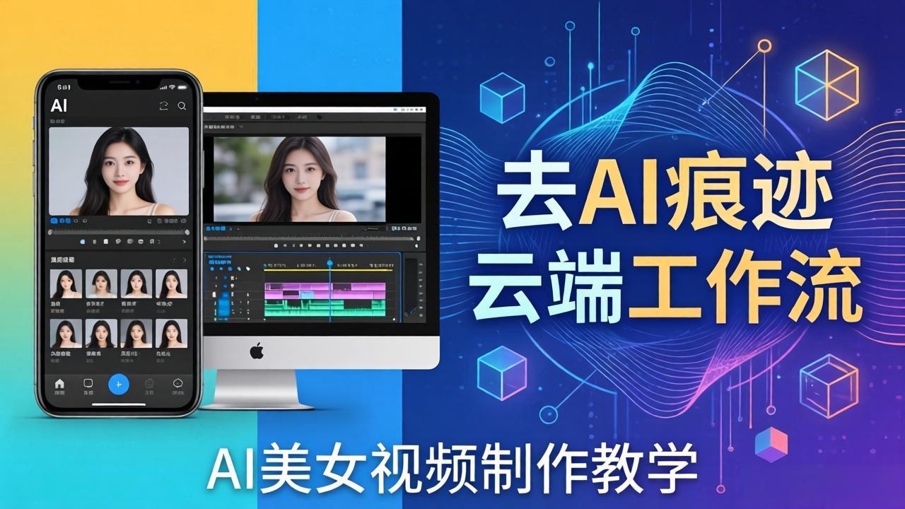 AI美女视频制作教学：去AI痕迹，云端工作流出图，手机电脑均可，不需要配置