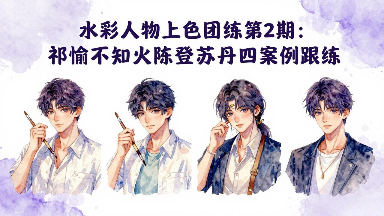 ：祁煜不知火陈登苏丹四案例跟练，手把手提升绘画能力