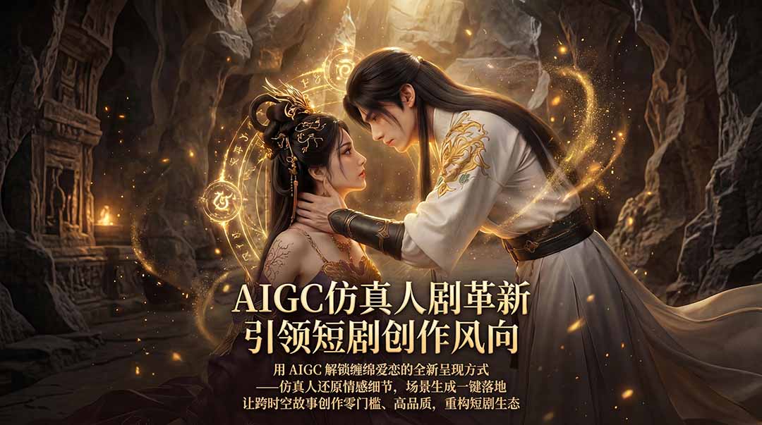 AIGC 仿真人短剧创作革新，解锁仙侠爱恋全新呈现，一键出高质场景，零门槛打造爆款剧集