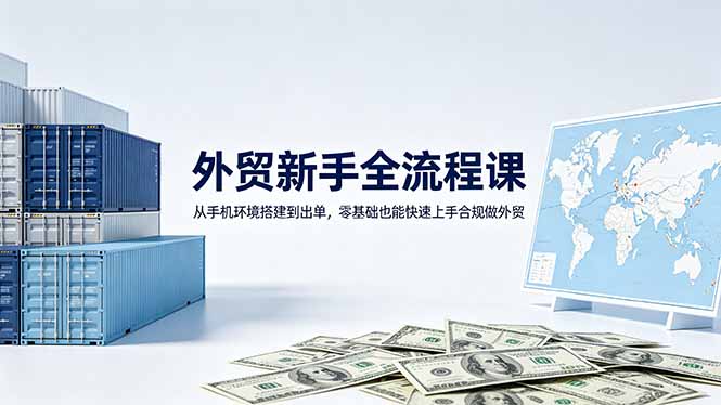 外贸新手全流程课:从手机环境搭建到出单,零基础也能快速上手合规做外贸
