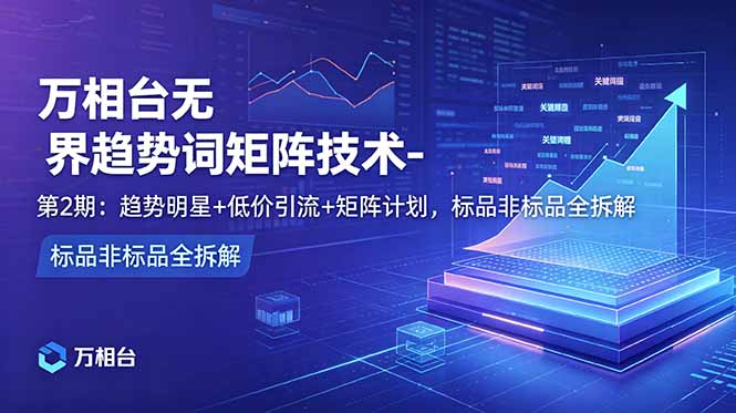 ：趋势明星+低价引流+矩阵计划，标品非标品全拆解