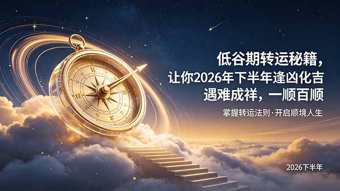 转运秘籍，让你2026年下半年逢凶化吉，遇难成祥，一顺百顺。