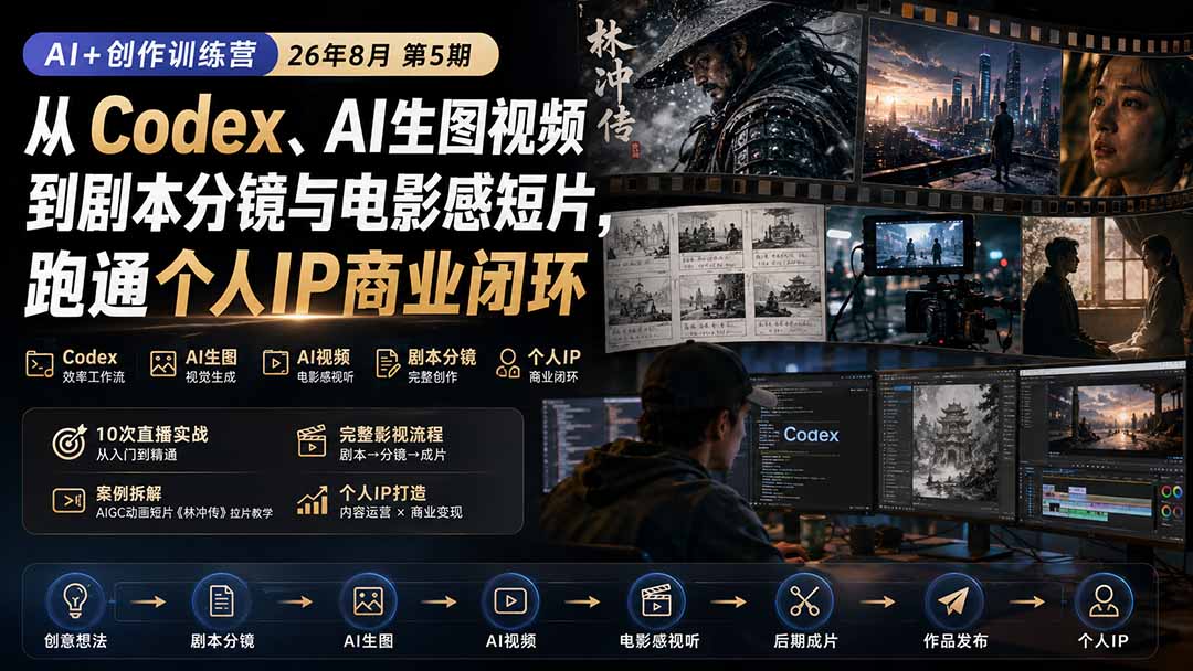 -更新：从Codex、AI生图视频到剧本分镜与电影感短片，跑通个人IP商业闭环