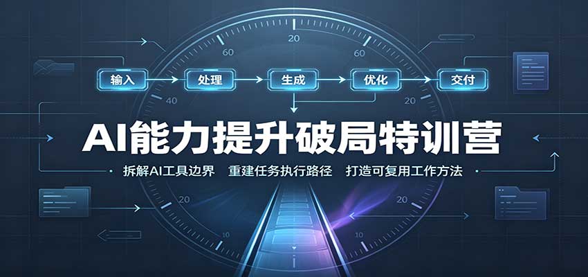 AI能力提升破局特训营:掌握AI交互逻辑,内容创作,搭建工作流
