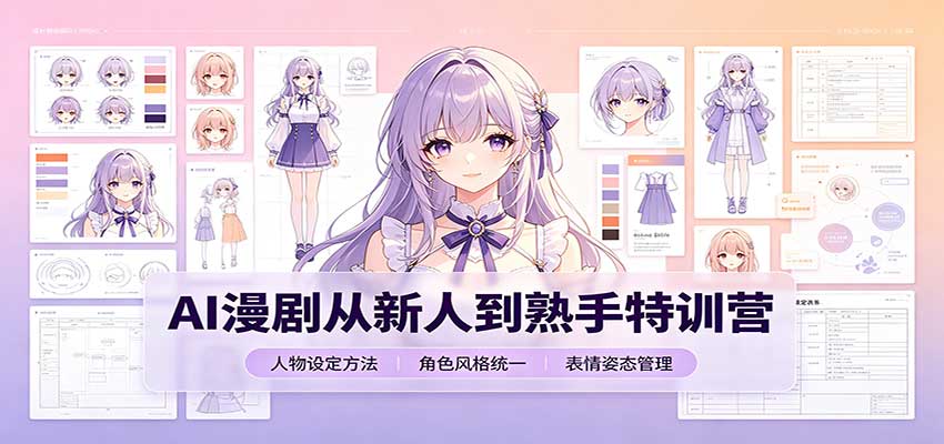 AI漫剧从新人到熟手特训营:剧本分镜创作,提示词模板,人物设定与工具资源
