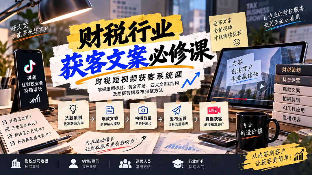 财税短视频获客怎么做？标题8大模型+结尾4大作用