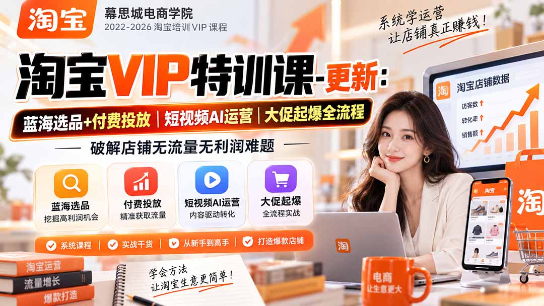 淘宝VIP特训课整理:蓝海选品到直通车,无流量无利润破局