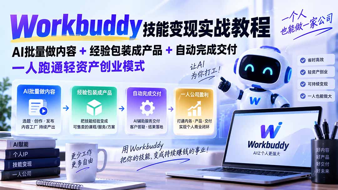 Workbuddy实战拆解:一个人跑通AI轻创业全流程