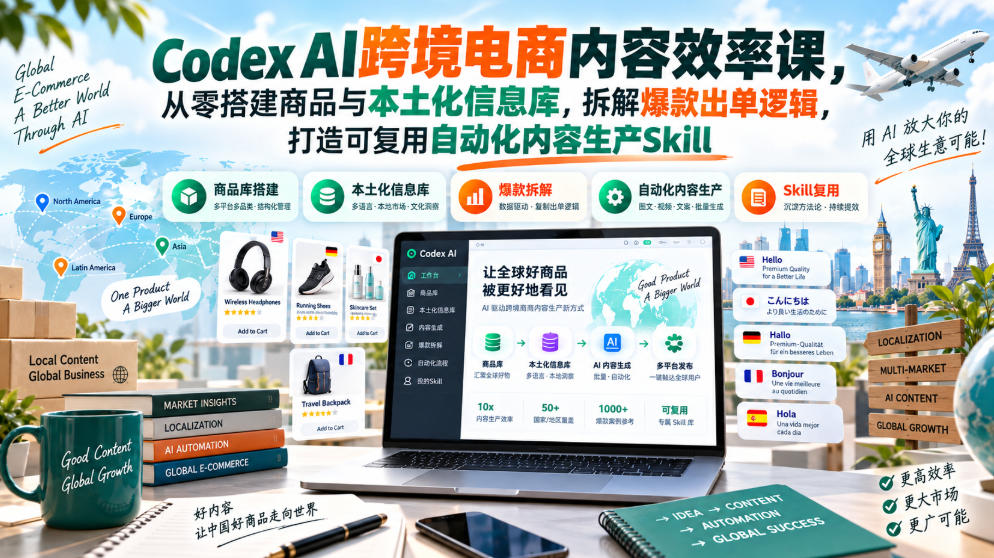 跨境电商内容生产总加班?Codex帮你搭AI工作流一次到位