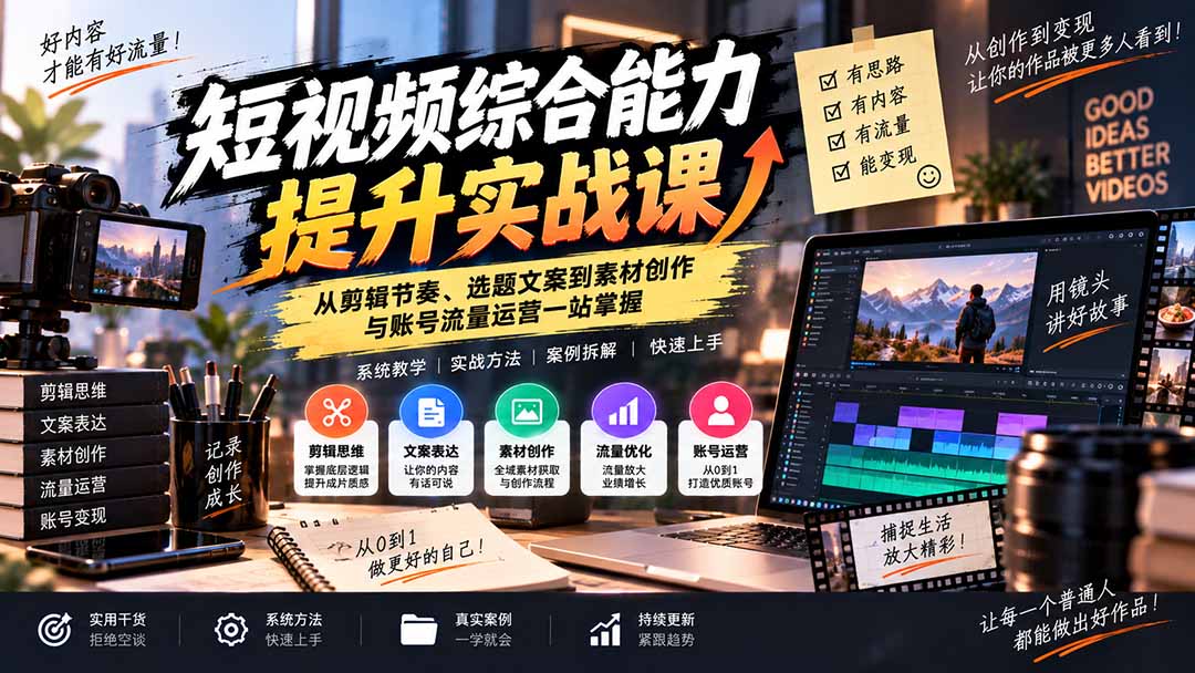 短视频总卡播放?从剪辑、文案、素材到运营一套打通