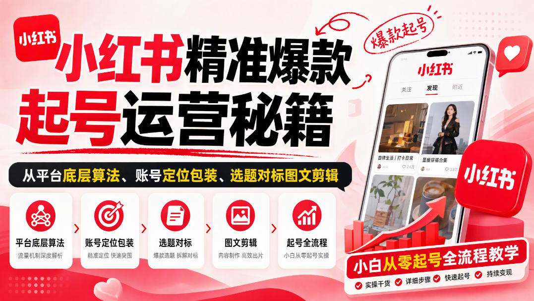 小红书起号别瞎发笔记，从算法到变现一次说透