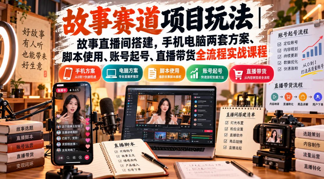 故事赛道直播怎么玩?搭建起号带货全流程拆解