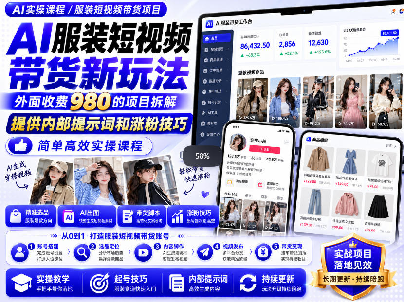 980的AI快手带货课被倒卖疯了我把内部课拆给你看