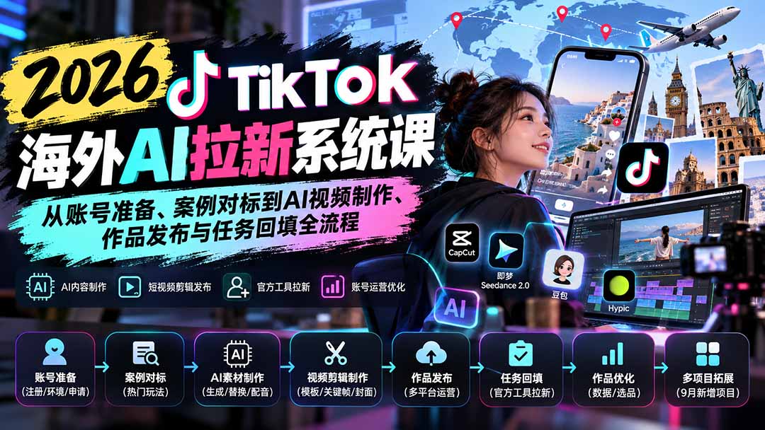 TikTok海外拉新全套实操:账号到发布回填,一篇讲明白