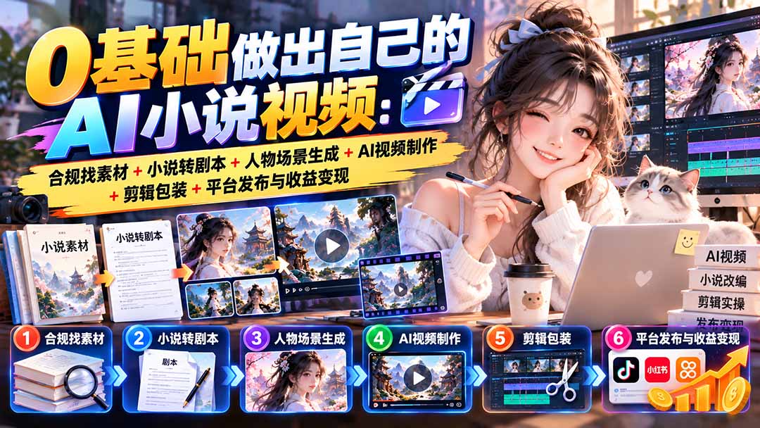 AI小说视频制作0基础入门:素材到变现全程拆给你看