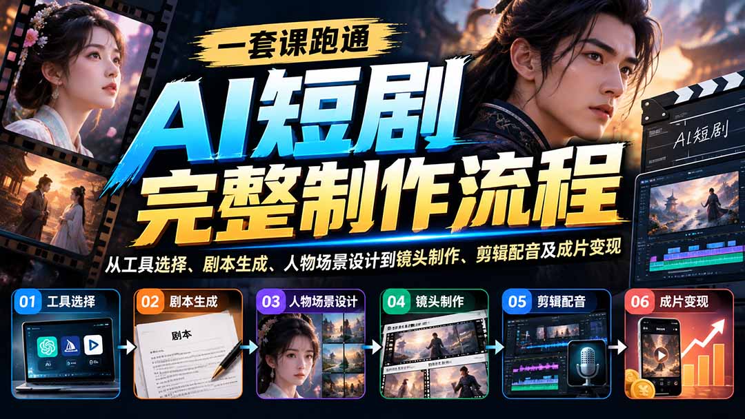 AI短剧制作7步跑通:从剧本到变现,新手也能出片