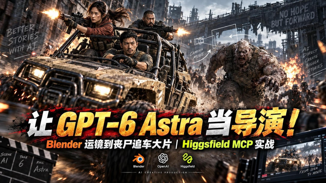 让GPT-6当导演!Blender搓丧尸追车大片
