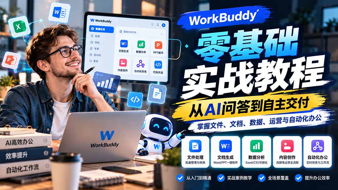 WorkBuddy教程别瞎找了，从对话到交付这一篇讲透