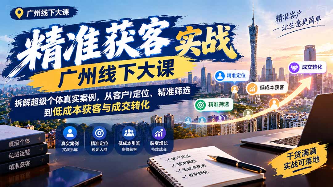 精准获客怎么做？广州大课把超级个体的招全讲了