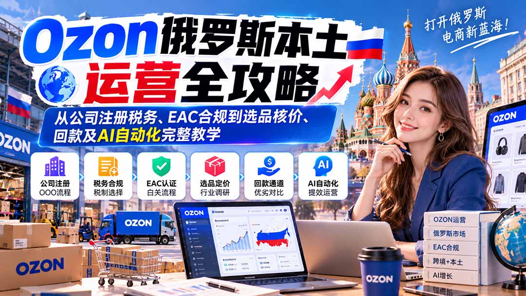 俄罗斯Ozon本土店怎么从0到1？公司注册+选品运营一次拆透