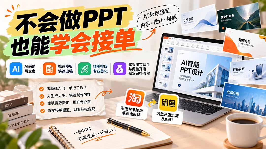 AIPPT接单全流程：零基础21天学会接单赚钱
