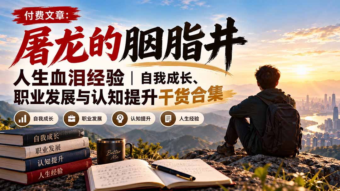 3条血泪经验+3条务实建议：自我成长干货合集