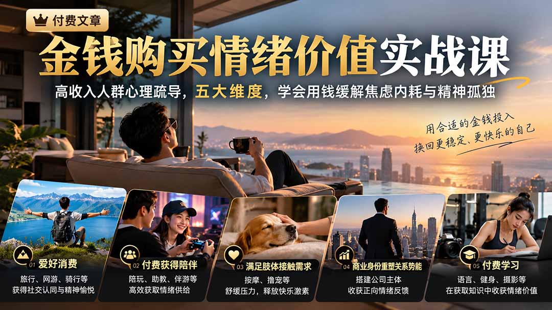 情绪价值能花钱买到吗？高收入人群5个实操维度