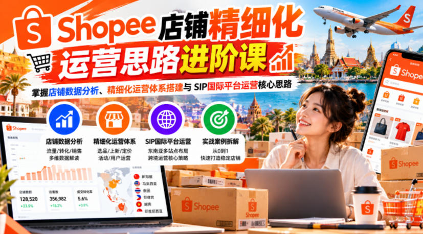 Shopee运营教程进阶课：3模块打通精细化打法
