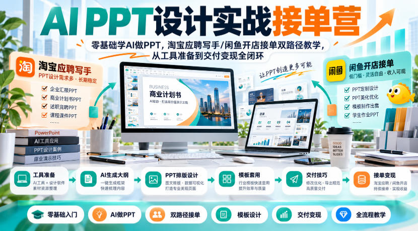 AI做PPT接单真能赚钱吗？21天训练营实测拆解