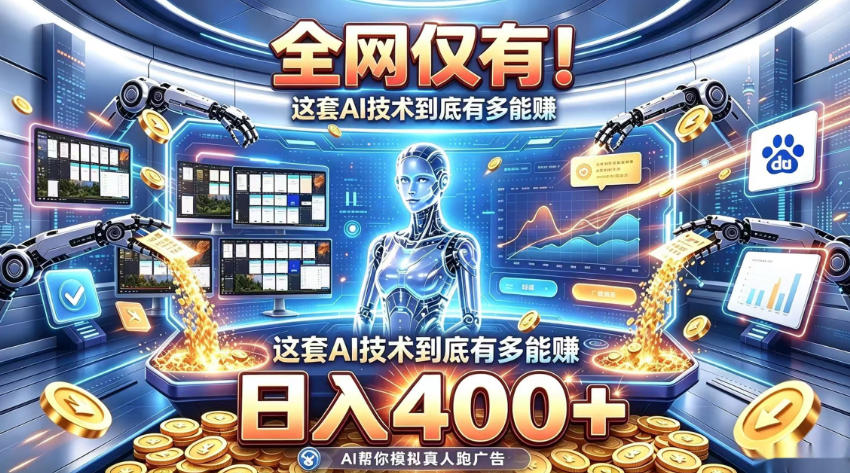 AI挂机赚钱项目日入400，自动收益拆解全流程
