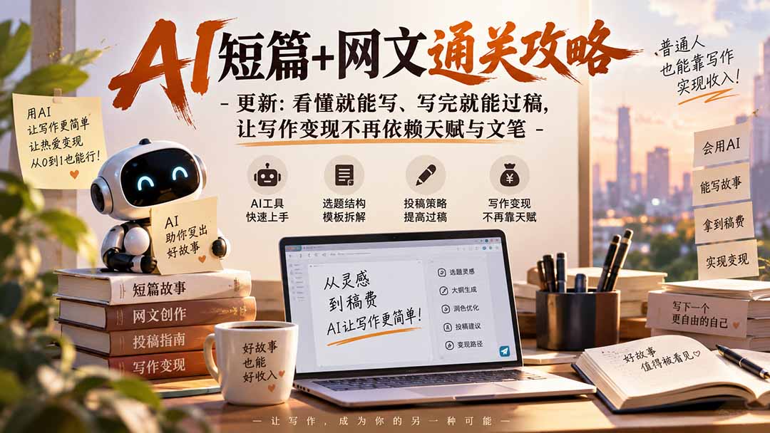 AI写作变现从零开始：网文投稿教程手把手教你