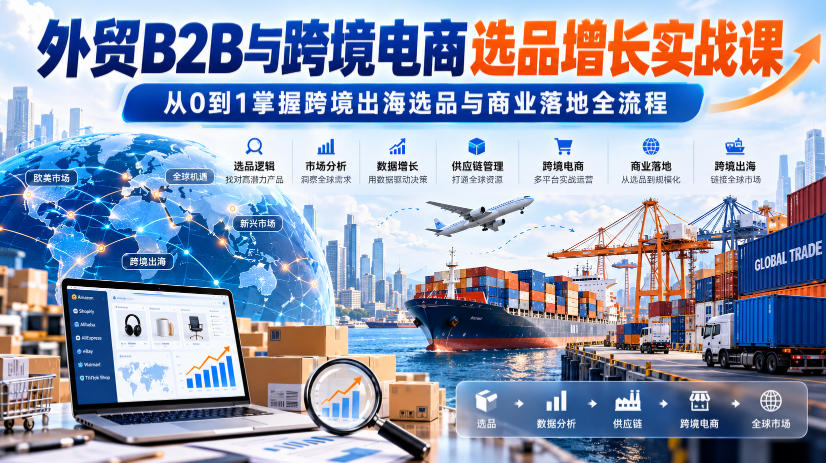 跨境电商选品怎么做?27节实战课带你从0到1