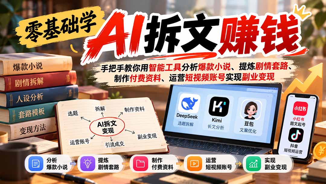 她是个全职宝妈，靠AI拆文变现月入八千，全靠这套笨办法