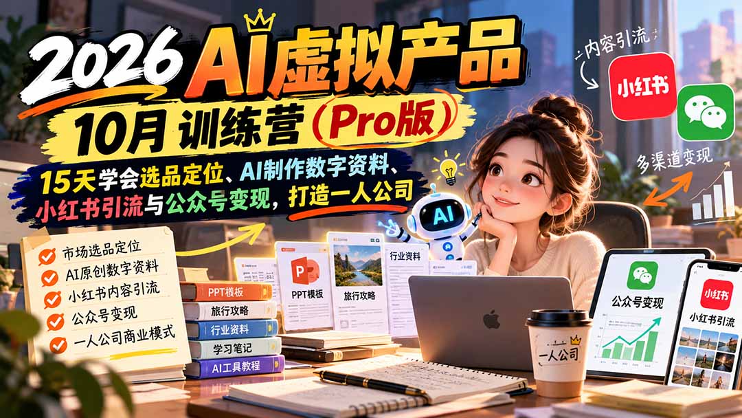 AI虚拟产品训练营10月开课，15天讲透