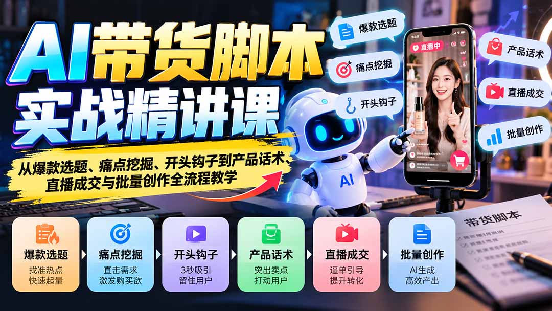 AI带货脚本实战：从选题写到直播成交