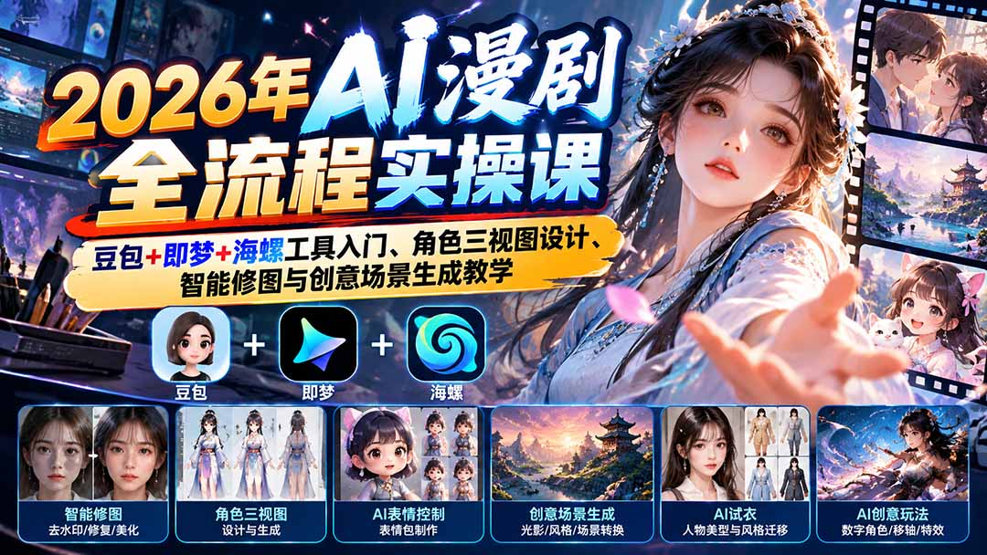 AI漫剧教程新手入门，先把角色三视图做稳