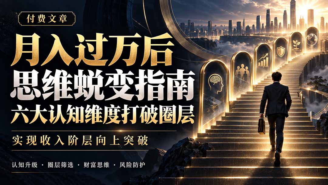 一个月能有点收入后如何提升认知？年轻人怎么突破收入阶层