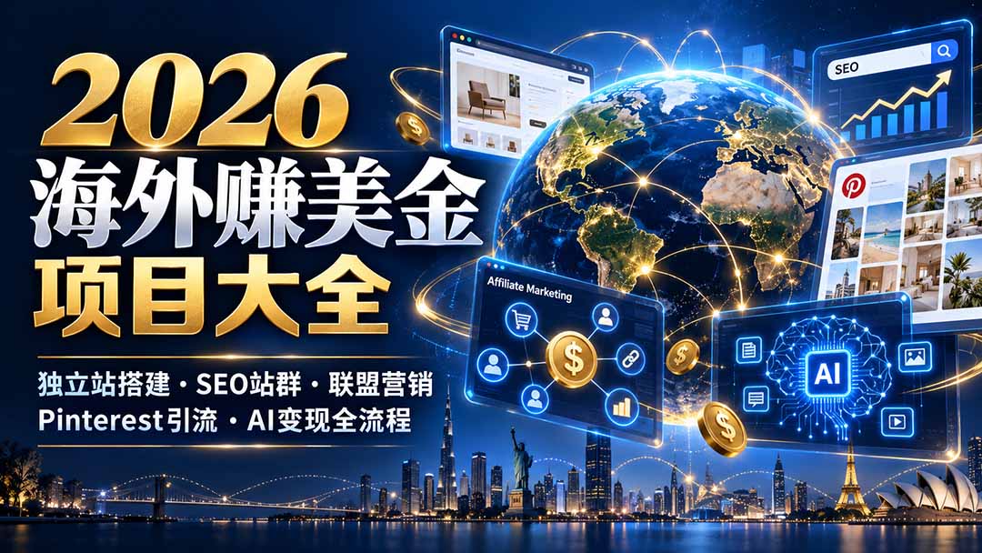 2026海外赚钱项目:AI内容出海变现方法拆解