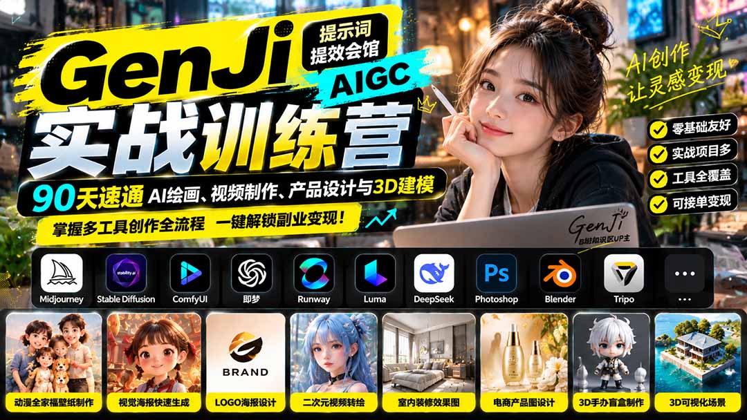 AIGC教程跟练：跟着GenJi把作品做出来