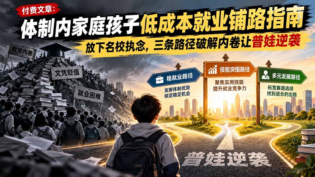 体制内就业：体制内家庭孩子就业规划三条路