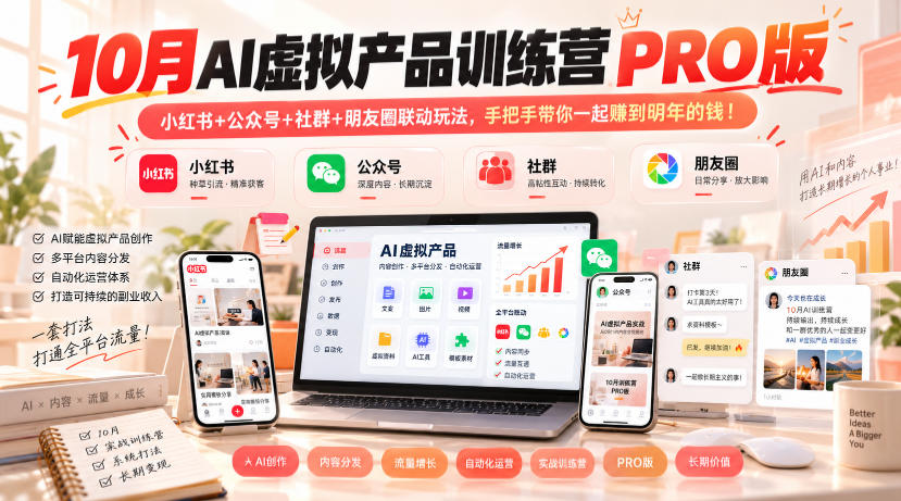 AI虚拟产品训练营拆解：普通人怎么从零做虚拟产品