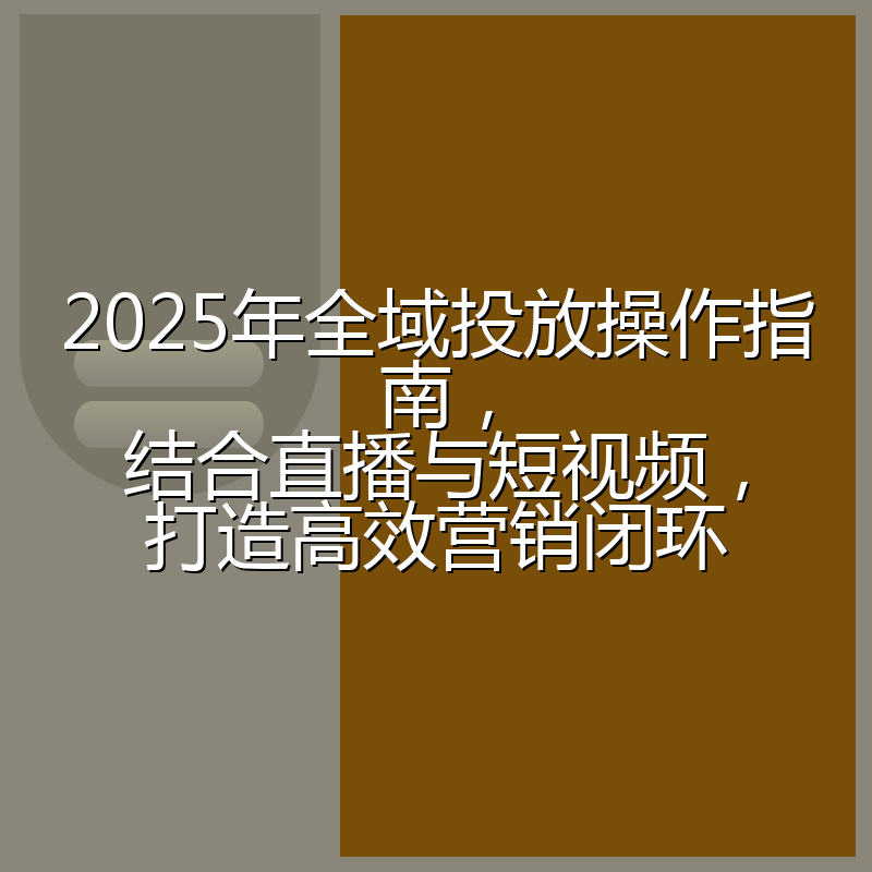 2025年全域投放操作指南，结合直播与短视频，打造高效营销闭环